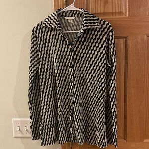 H&M Black and Cream Zigzag Men's Shirt